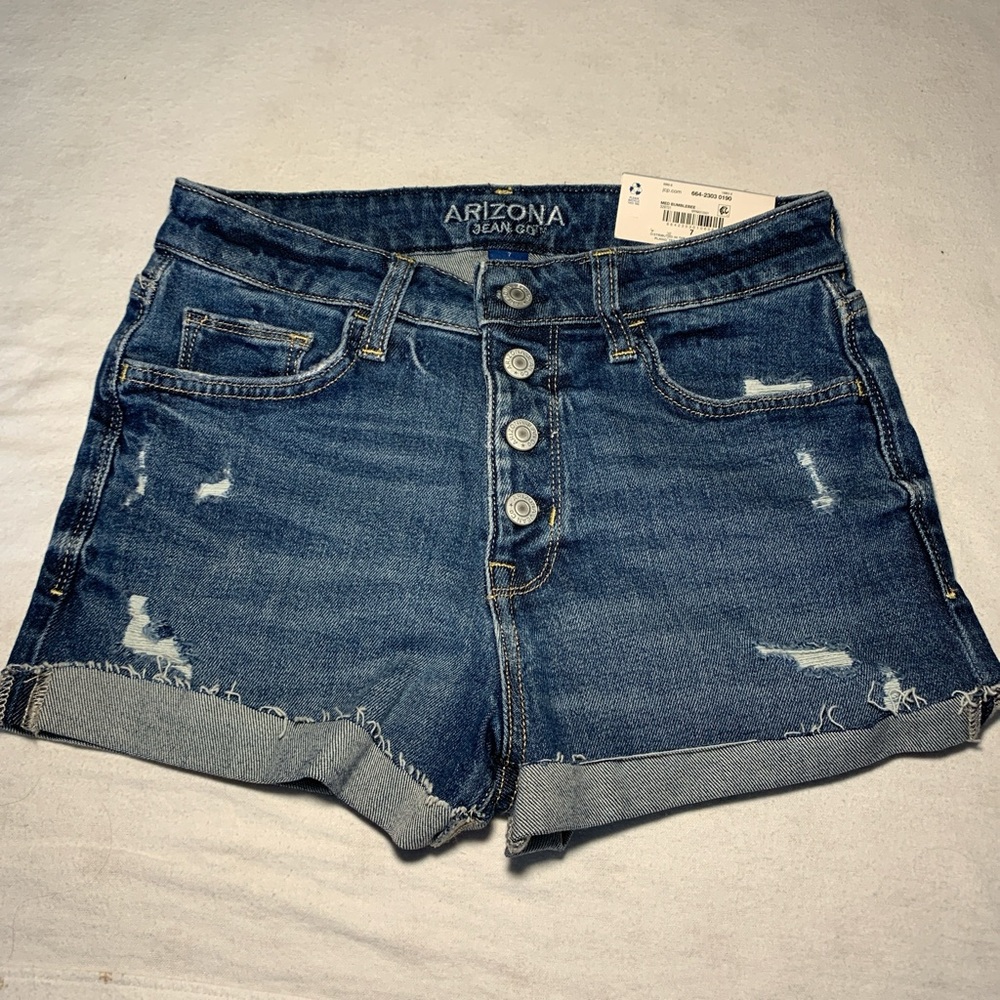 Arizona Jean Company Women's Distressed Blue Jean Shorts